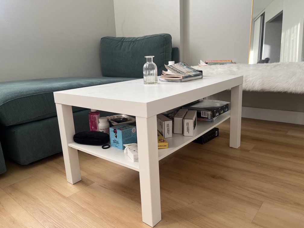 White Coffee Table with Shelf