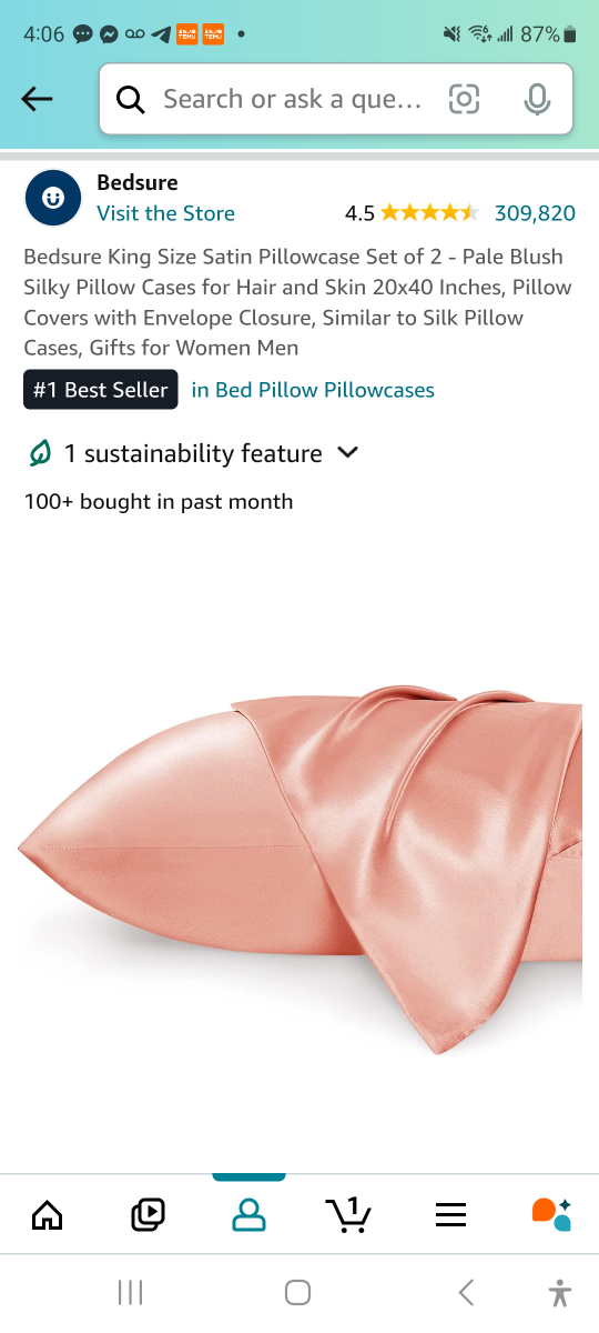 Brand new King Size Satin Pillow Case ( Peach Pe.
