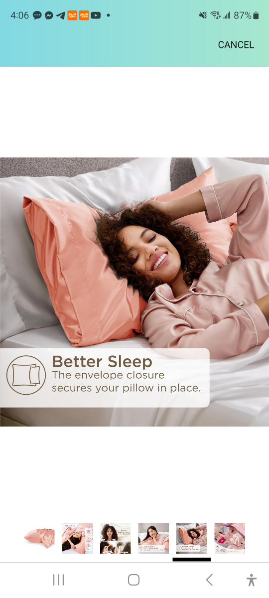 Brand new King Size Satin Pillow Case ( Peach Pe. - photo 5