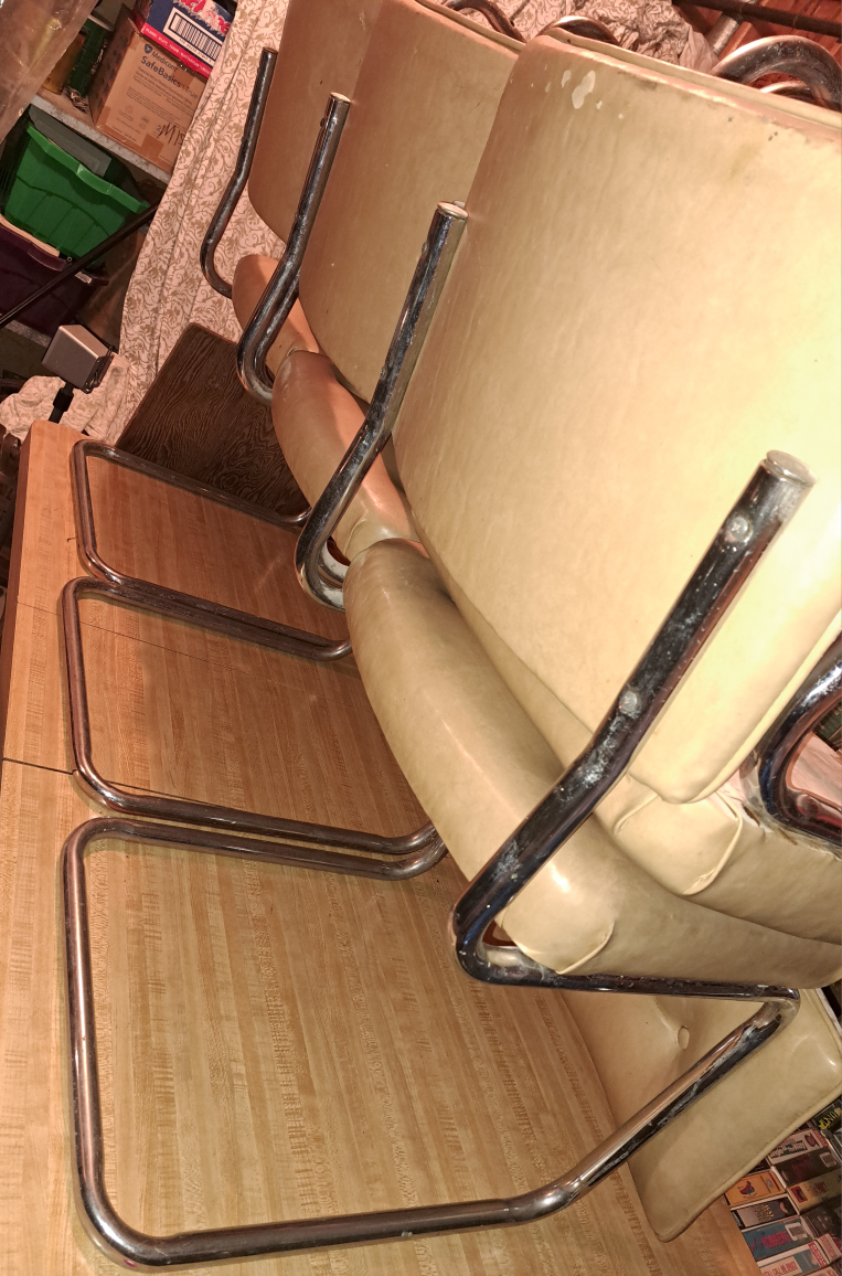 kitchen Set of 6 Mid Century Retro Chairs/table - photo 2