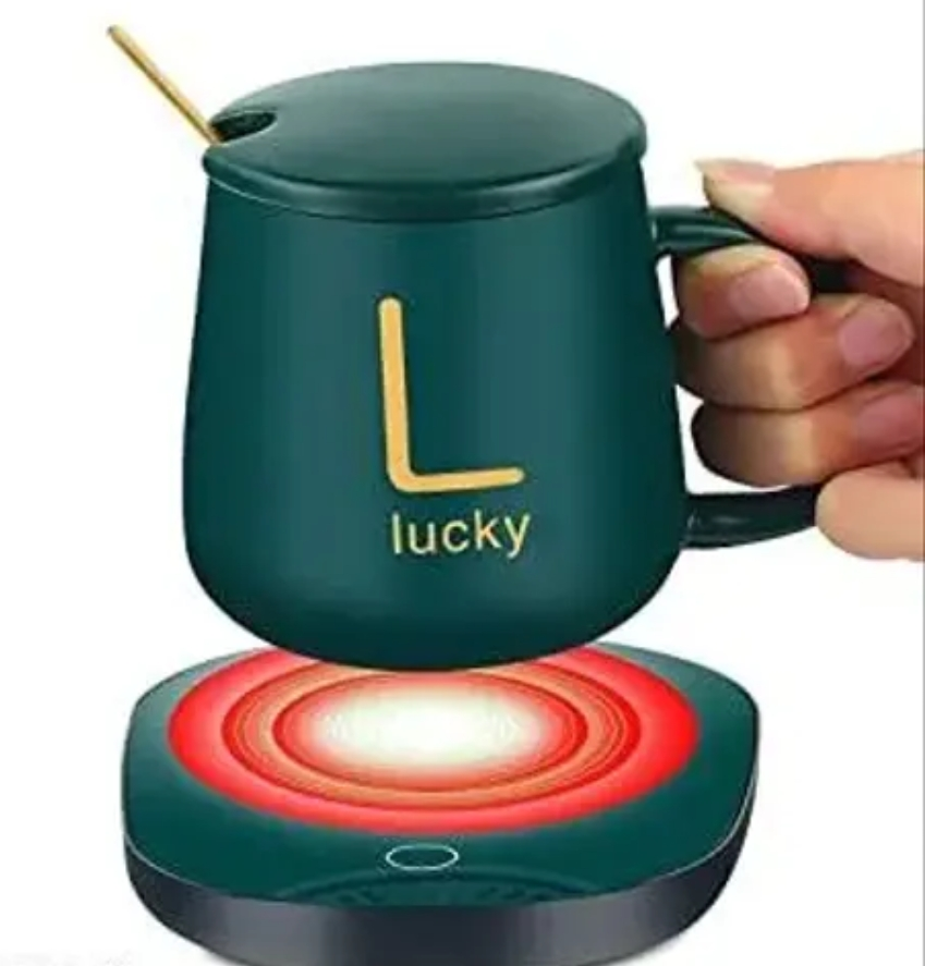Green Coffee Mug with Warming Plate image indicator(2)