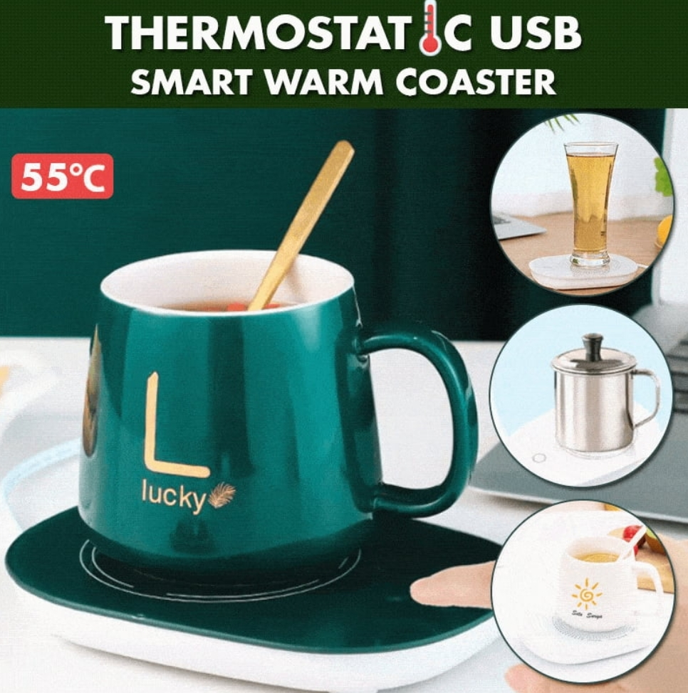 Green Coffee Mug with Warming Plate image indicator(4)