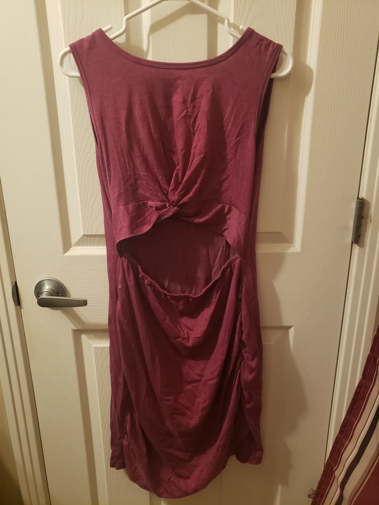 Burgundy Open front Dress