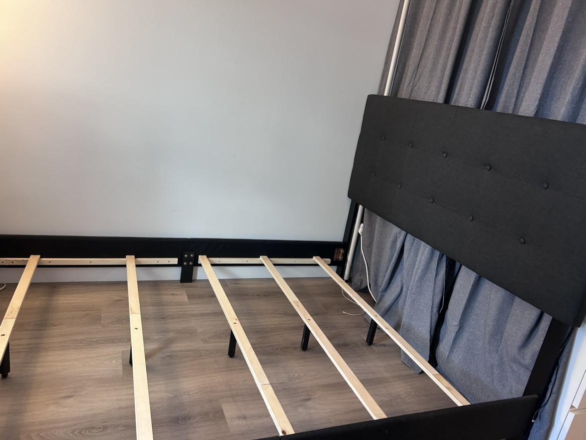 The brick queen size bed frame & haedboard - photo 2