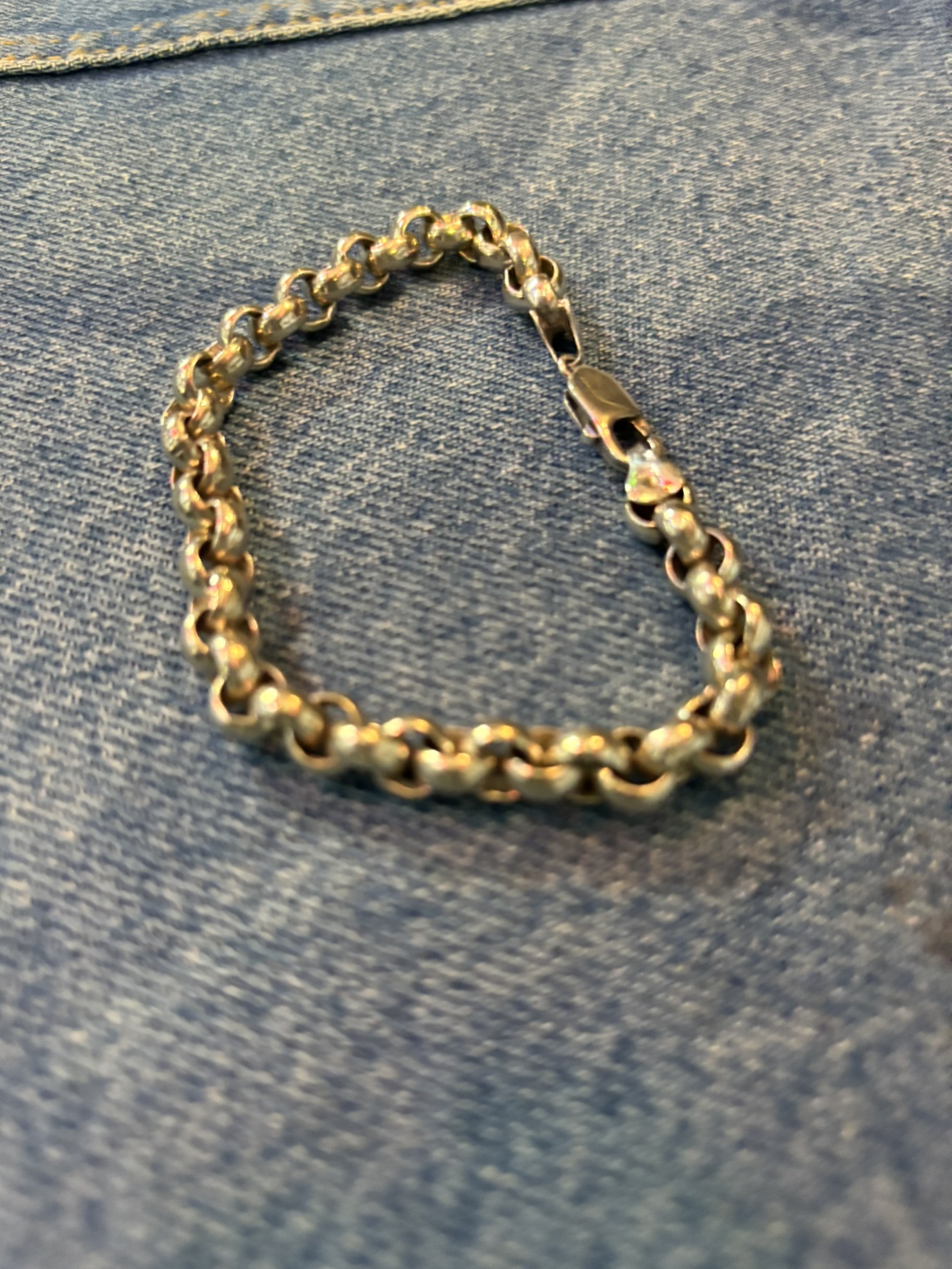Silver Chain Bracelet /Rolo thumbnail