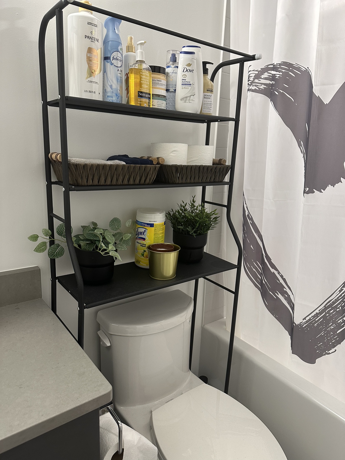 Over-the-Toilet Bathroom Storage Shelf.