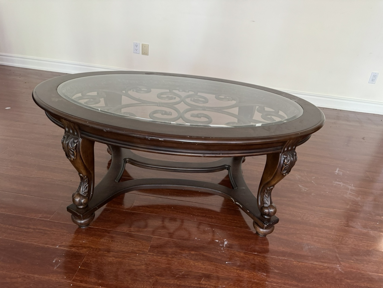 Ornate Glass Top Coffee Table - photo 2