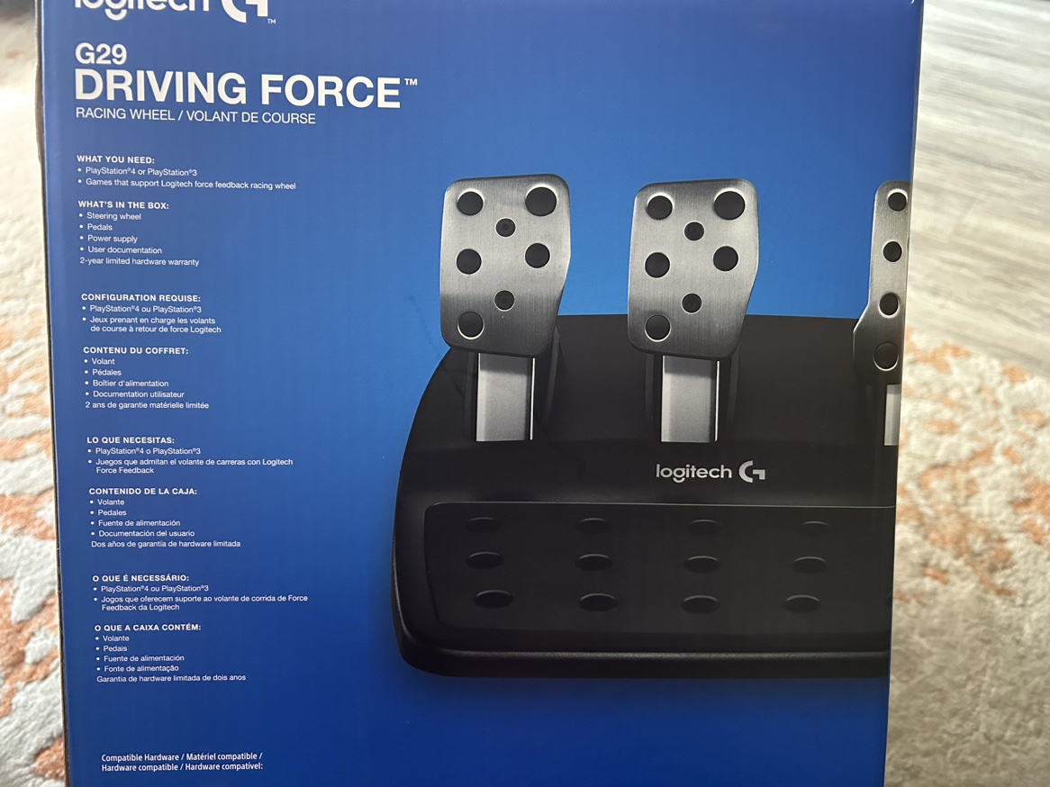 Logitech Driving Force Steering Wheel and Pedals in original box image indicator(2)