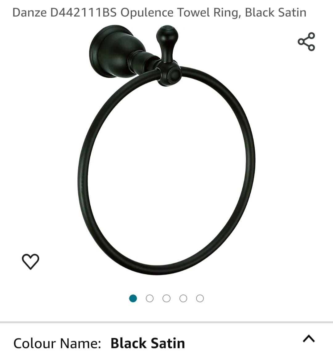 Danze D442111BS Opulence Towel Ring, Black Satin image indicator(2)