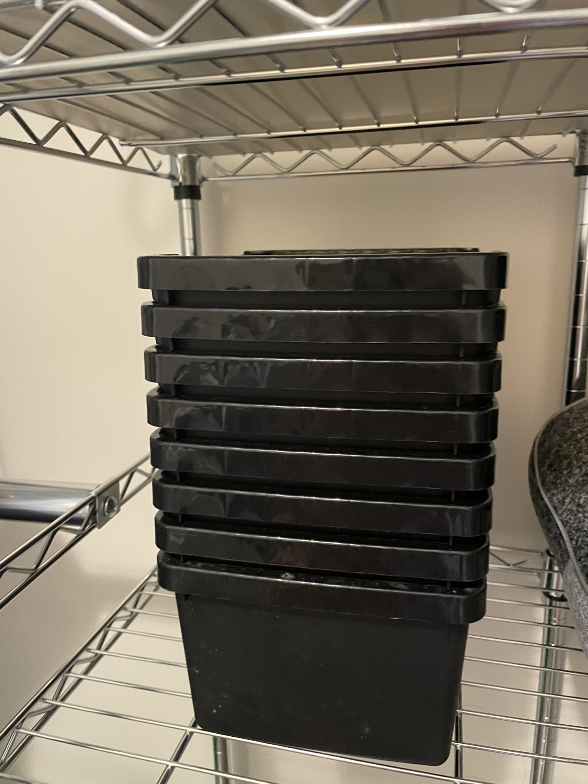 Black Plastic Storage Bins