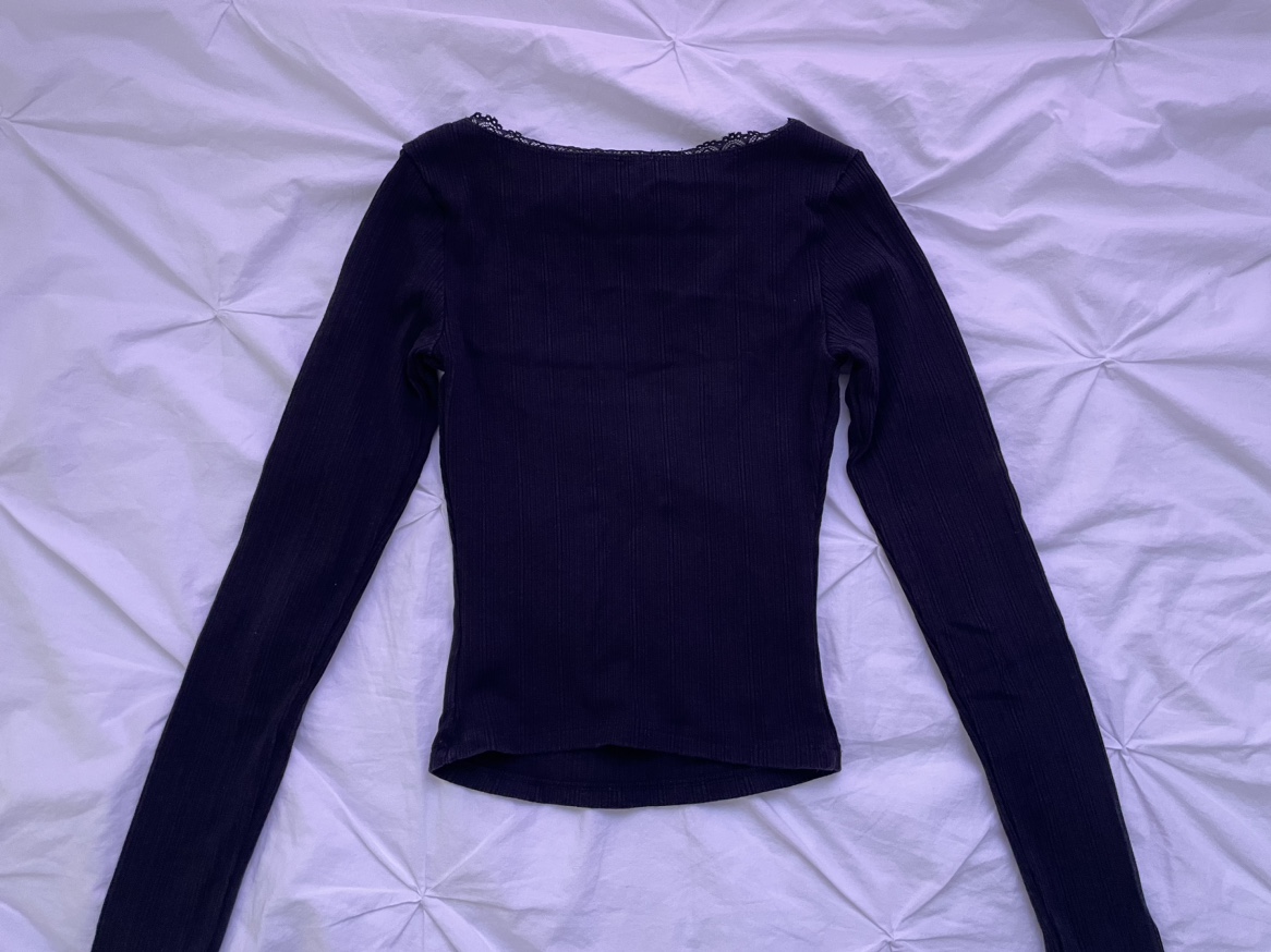 Black Lace Longsleeve Top - photo 2