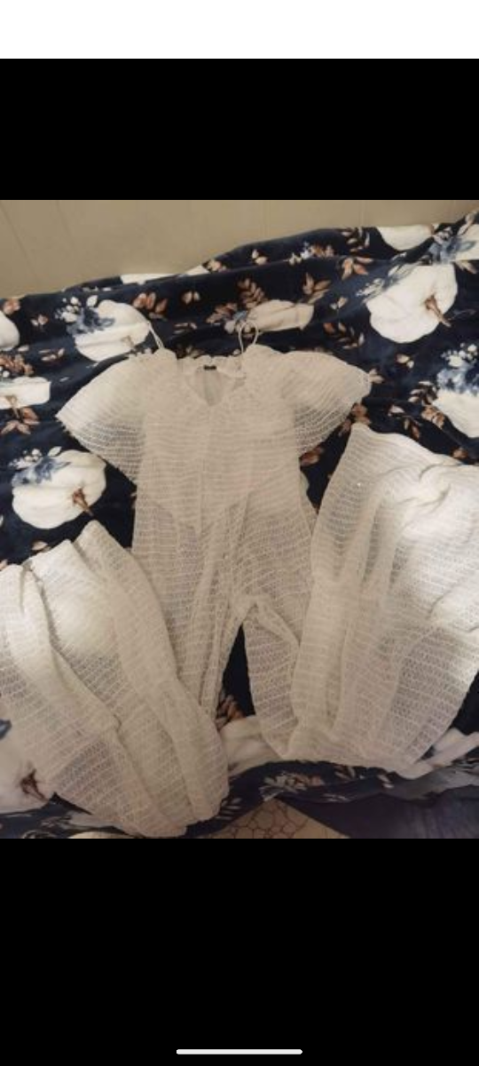 white sparkly jumpsuit - photo 3
