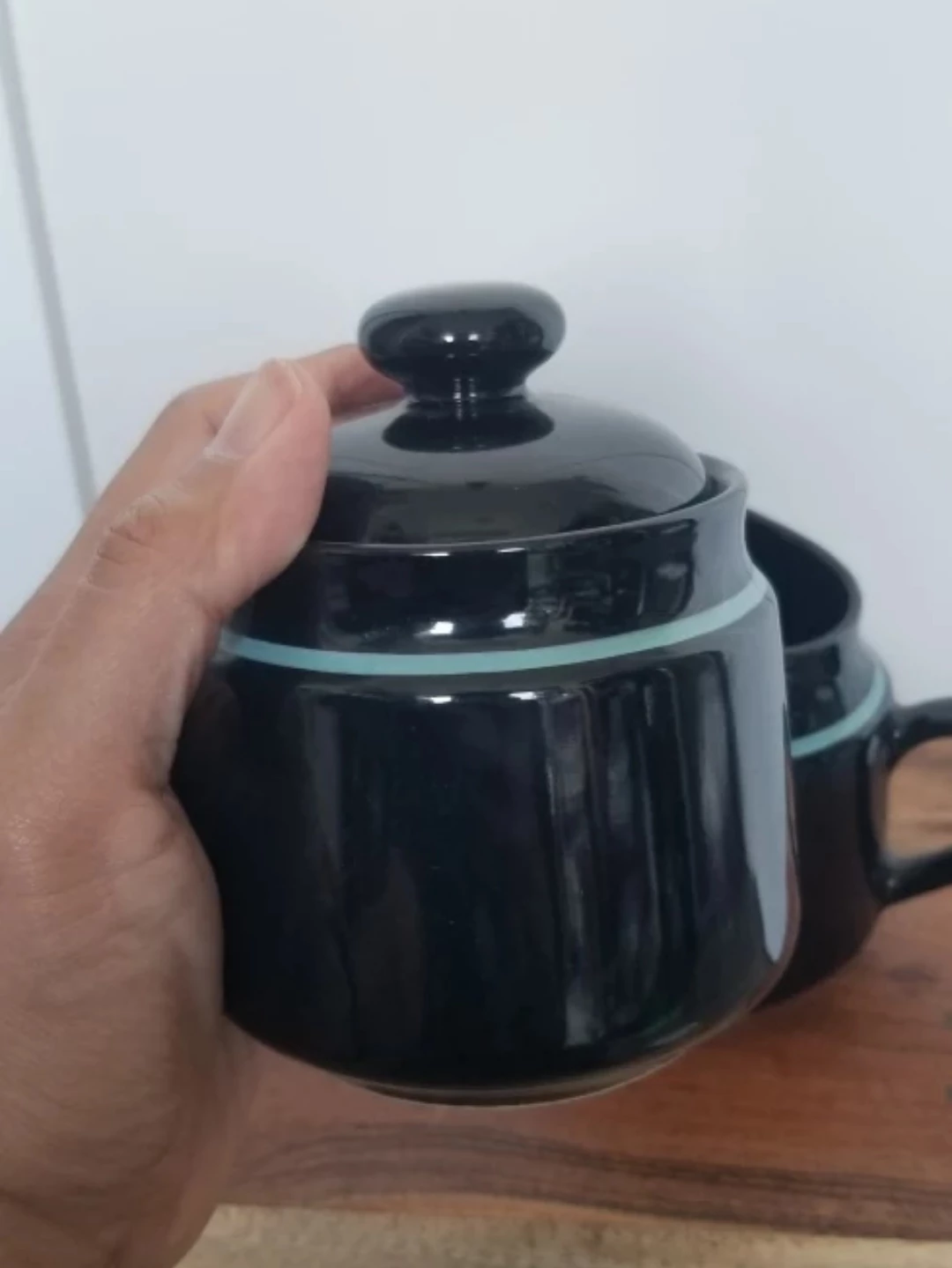 Black and Blue Sugar and Creamer Set image indicator(3)