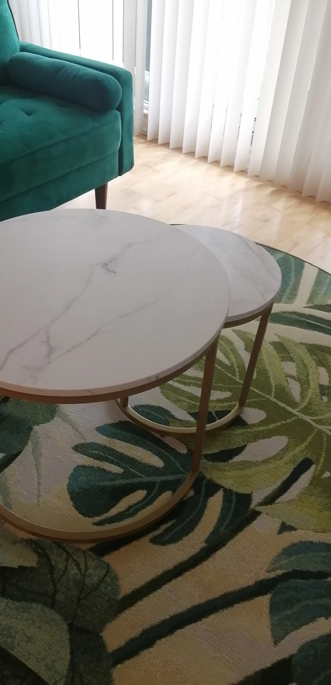 Marble Top Coffee Table Set