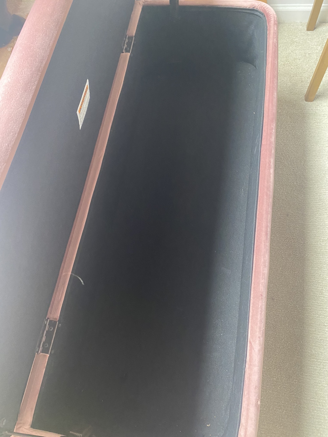 Pink Velvet Storage Bench - photo 3