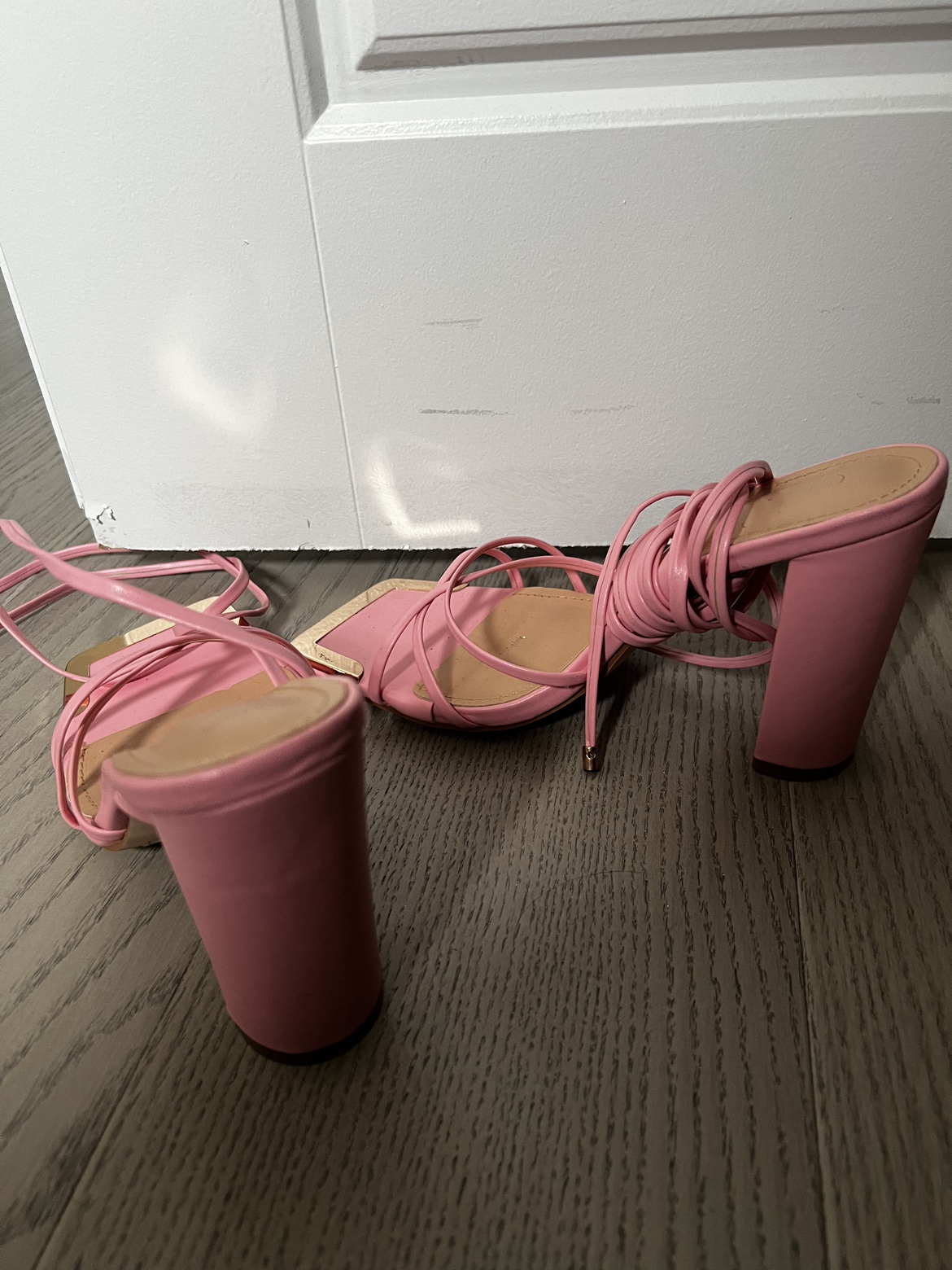 Pink  Lace Up Heels image indicator(4)
