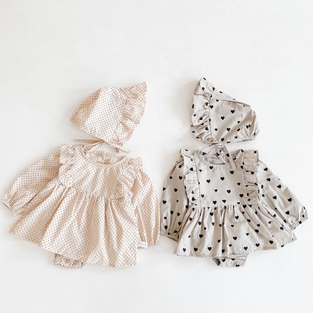 Baby girl skirt romper with bonnet - photo 2