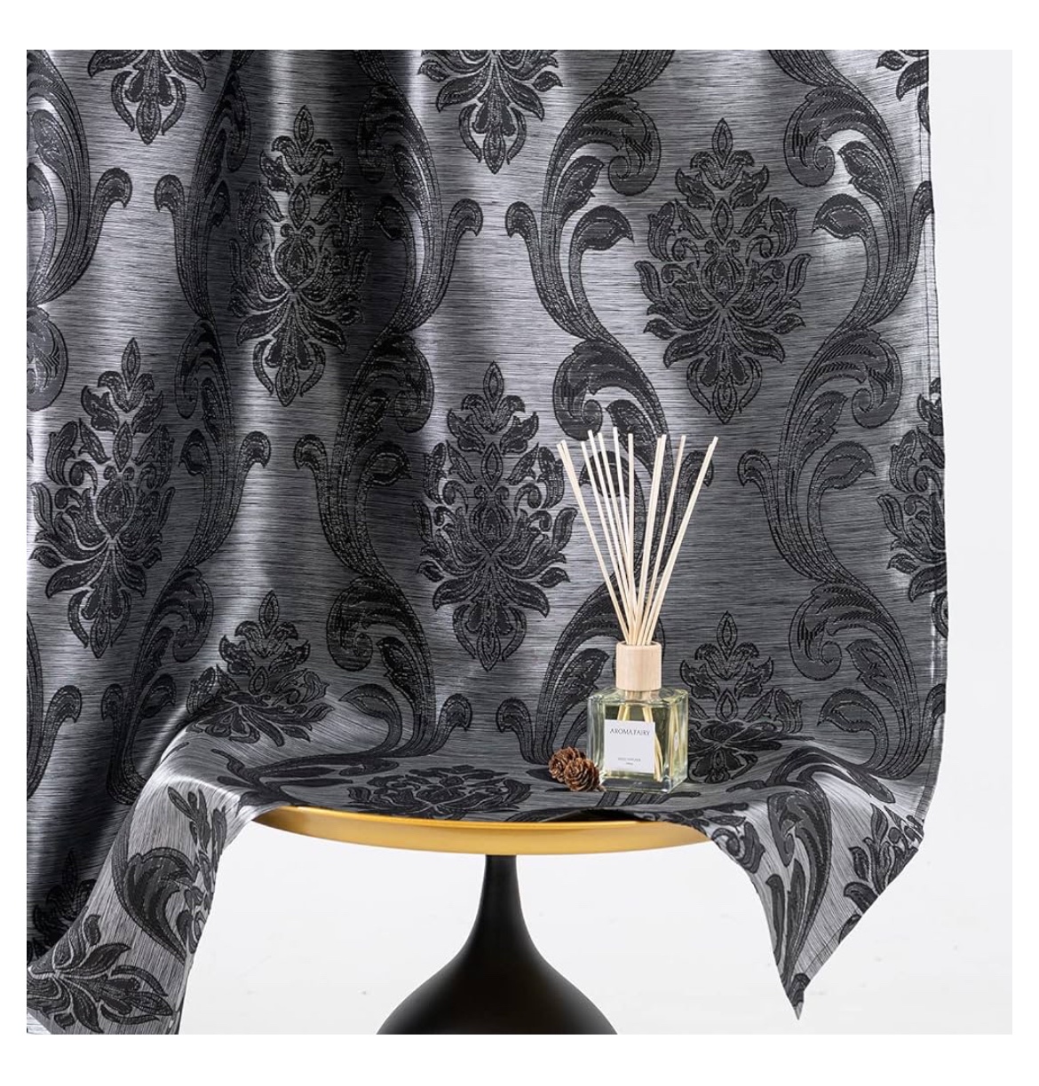 Black curtains 4 panels - photo 2