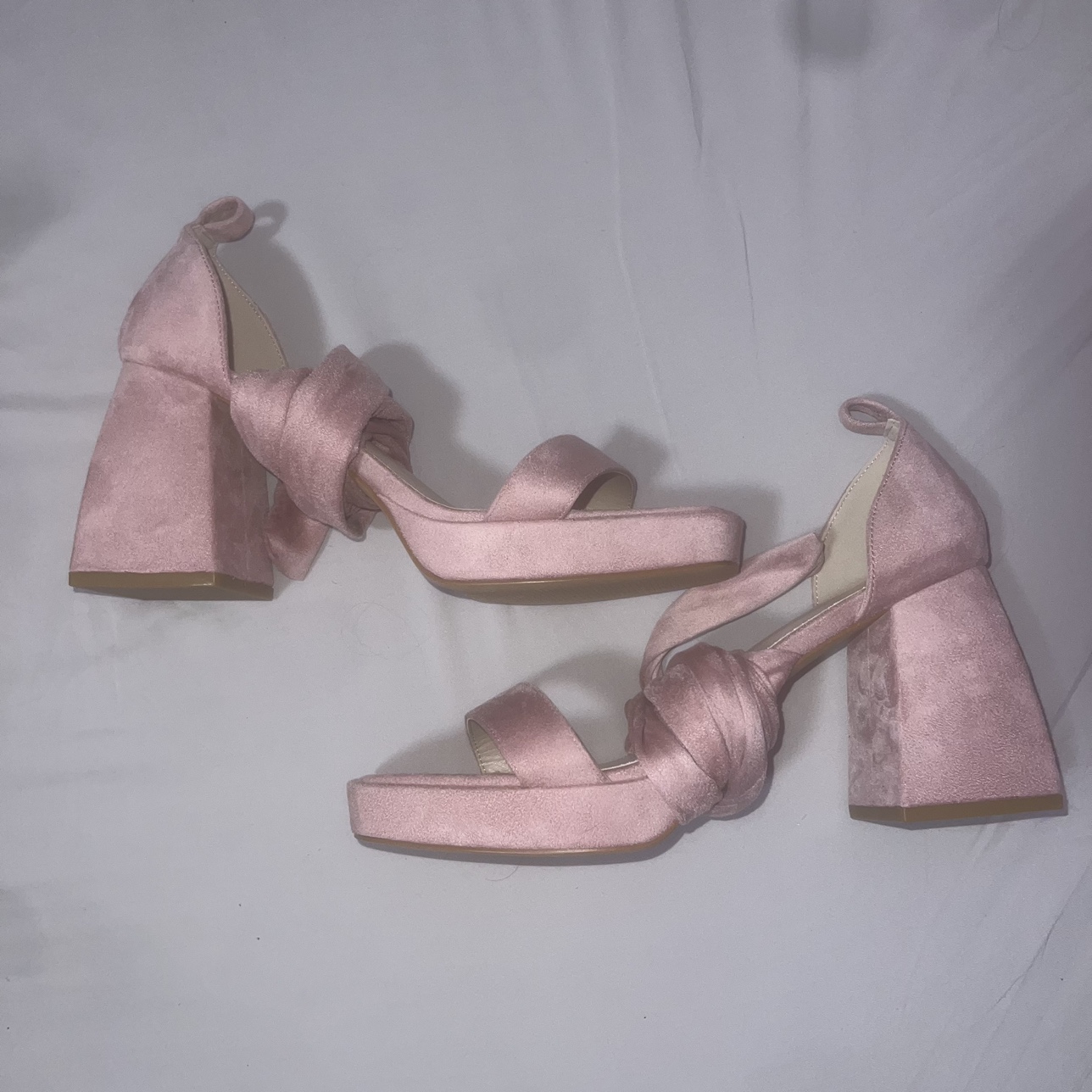 Pink Suede Lace Up Heels - photo 5