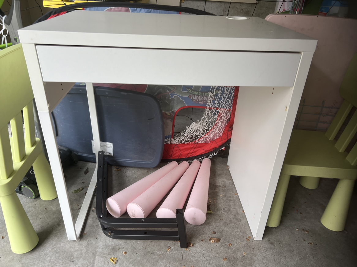 White Desk with Drawer