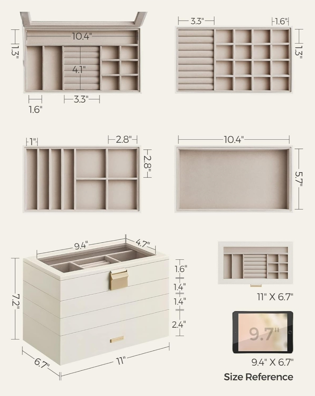 4 Stackable Jewelry Trays image indicator(3)