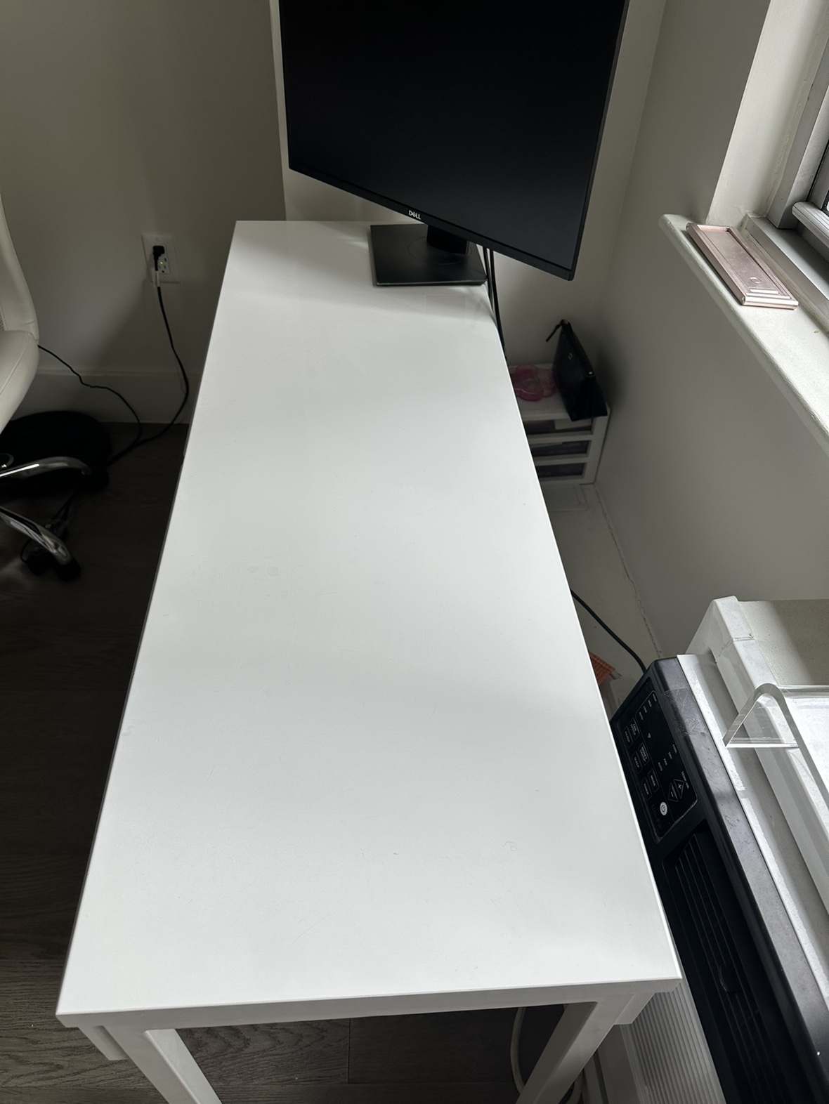 High Gloss 2 Drawer White Desk - photo 3