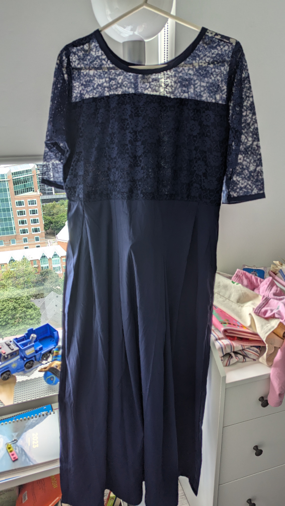 Navy Blue Lace Dress/Gown image indicator(2)