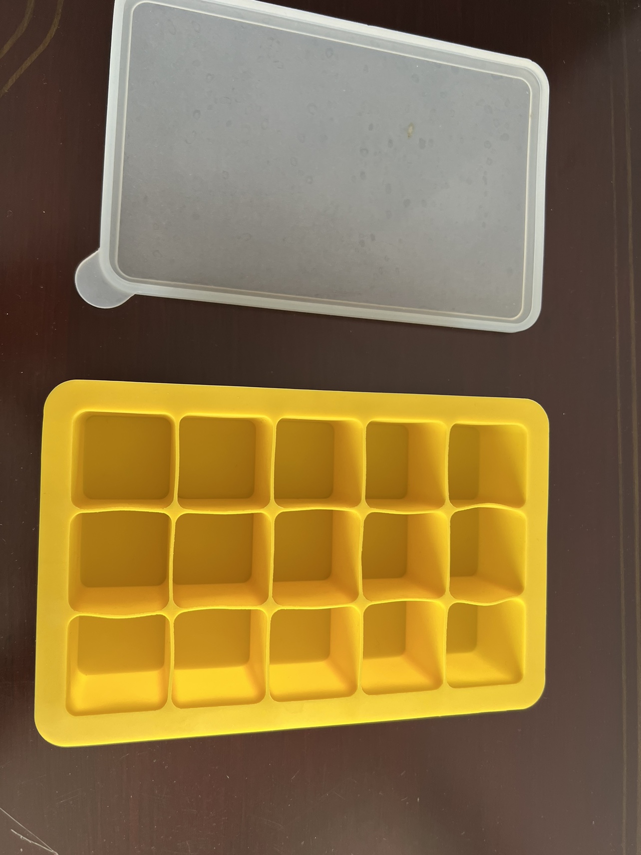 Yellow Silicone baby freezer food container with Lid