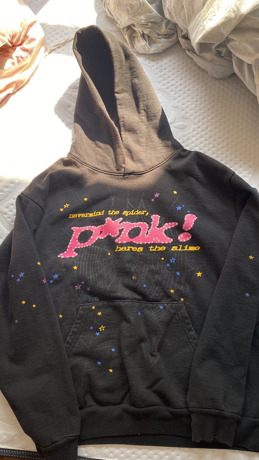 large pink spider hoodie thumbnail