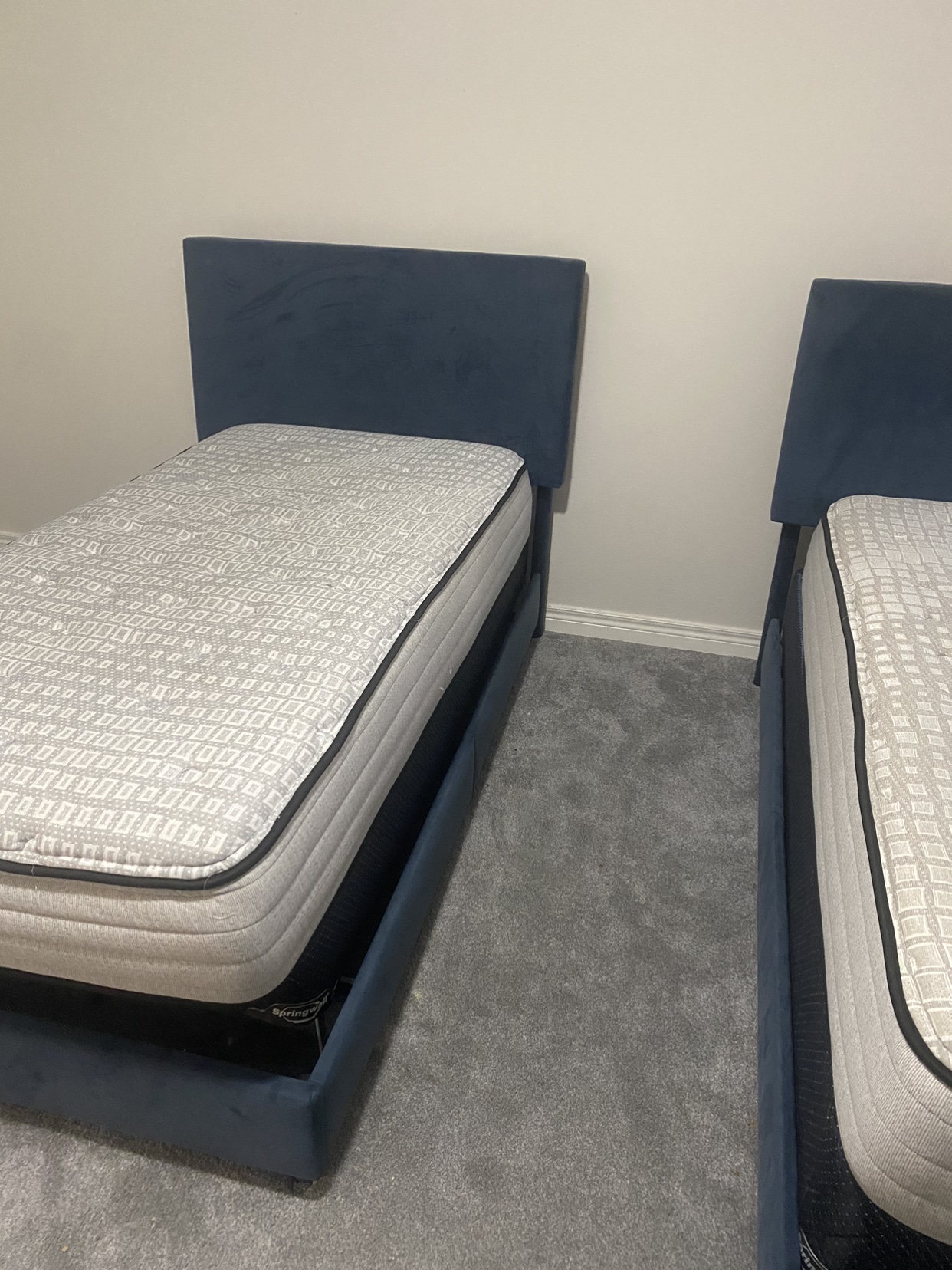 2 Twin Bed Frame with Mattress and box