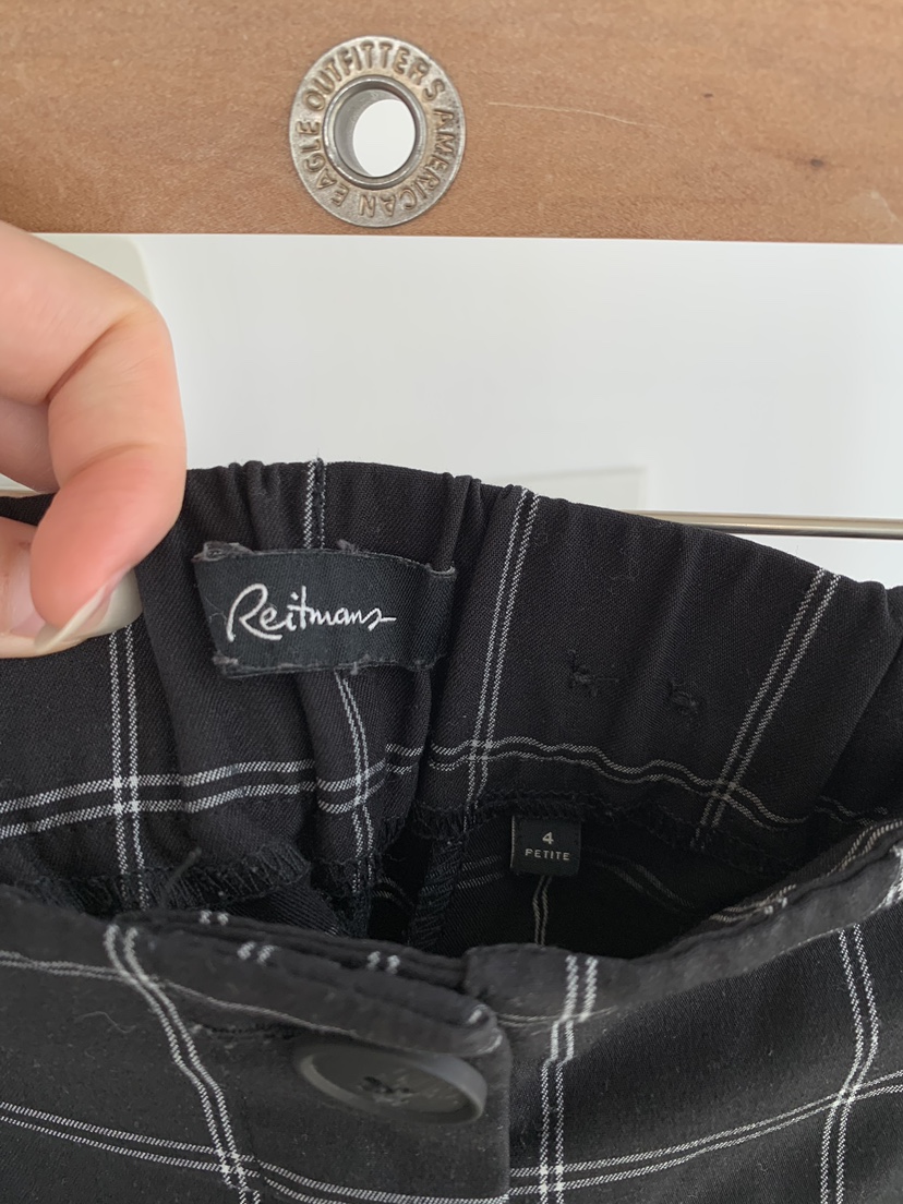 Reitmans Black and White Plaid Pants image indicator(2)