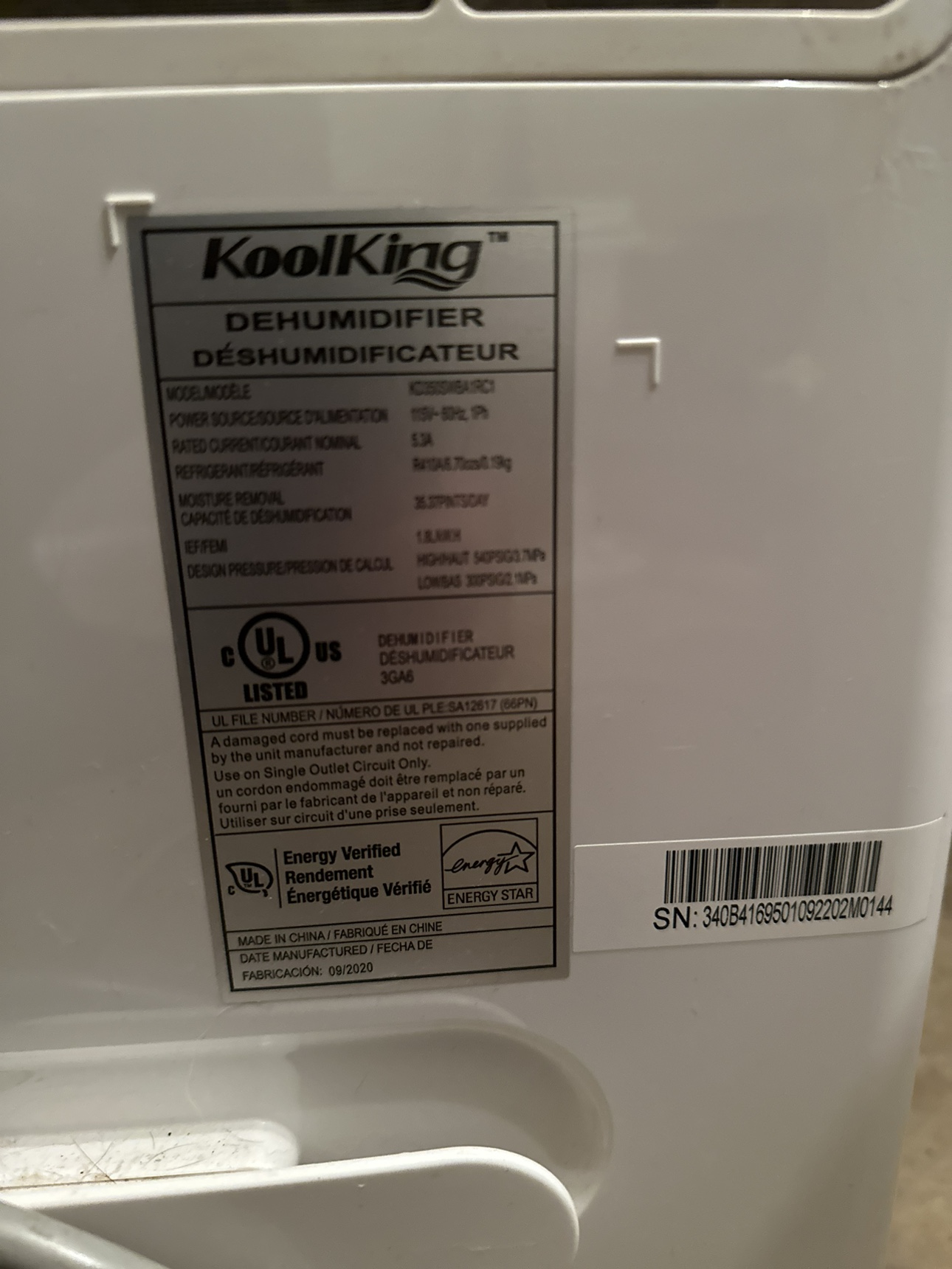 KoolKing Dehumidifier - photo 5