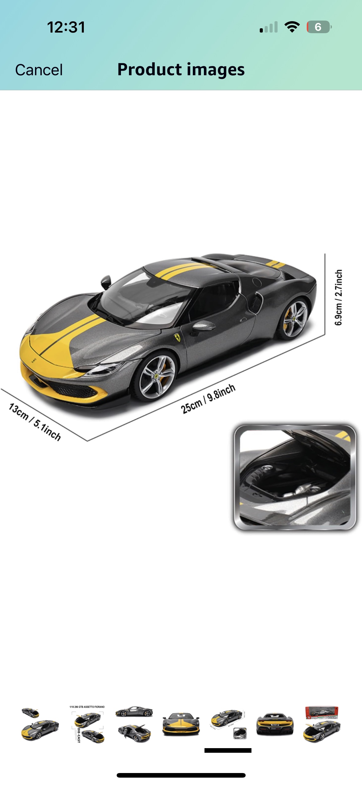 a 1/18 scale model of a Ferrari 296 GTB Assetto Fiorano image indicator(7)