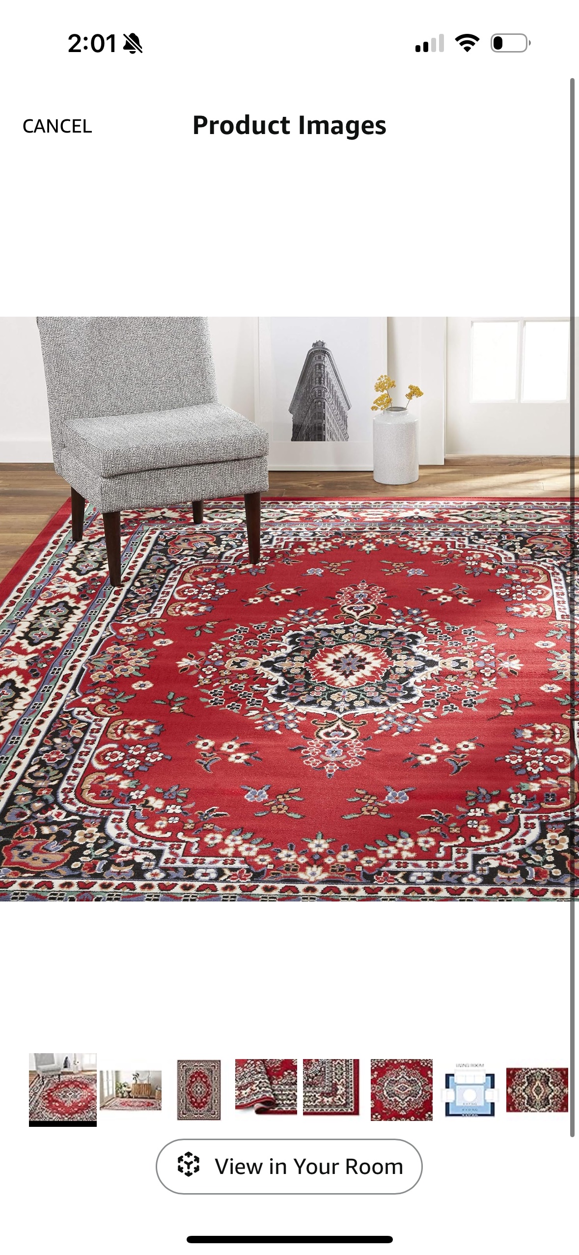 Red patterned Area Rug - photo 3