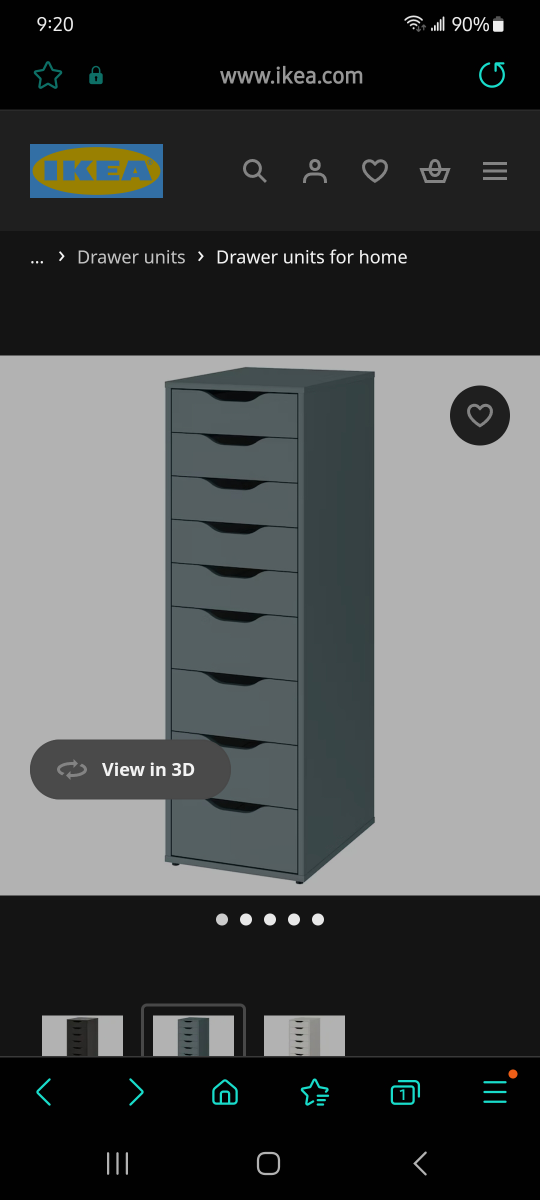 ALEX Drawer unit with 9 drawers, gray-blue - photo 2