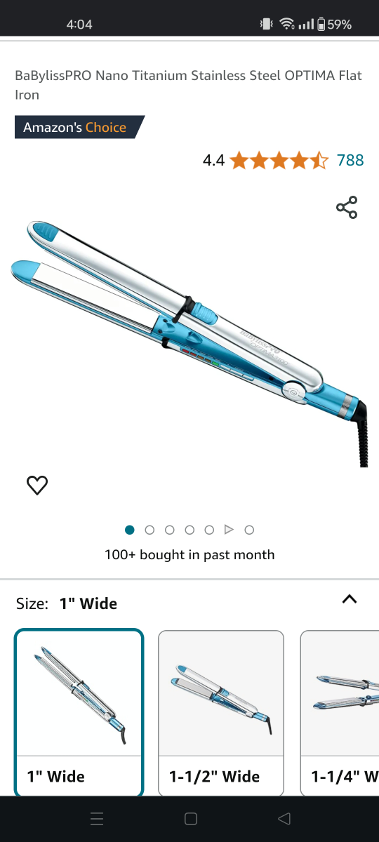 BaBylissPRO Nano Titanium Stainless Steel OPTIMA Flat Iron thumbnail