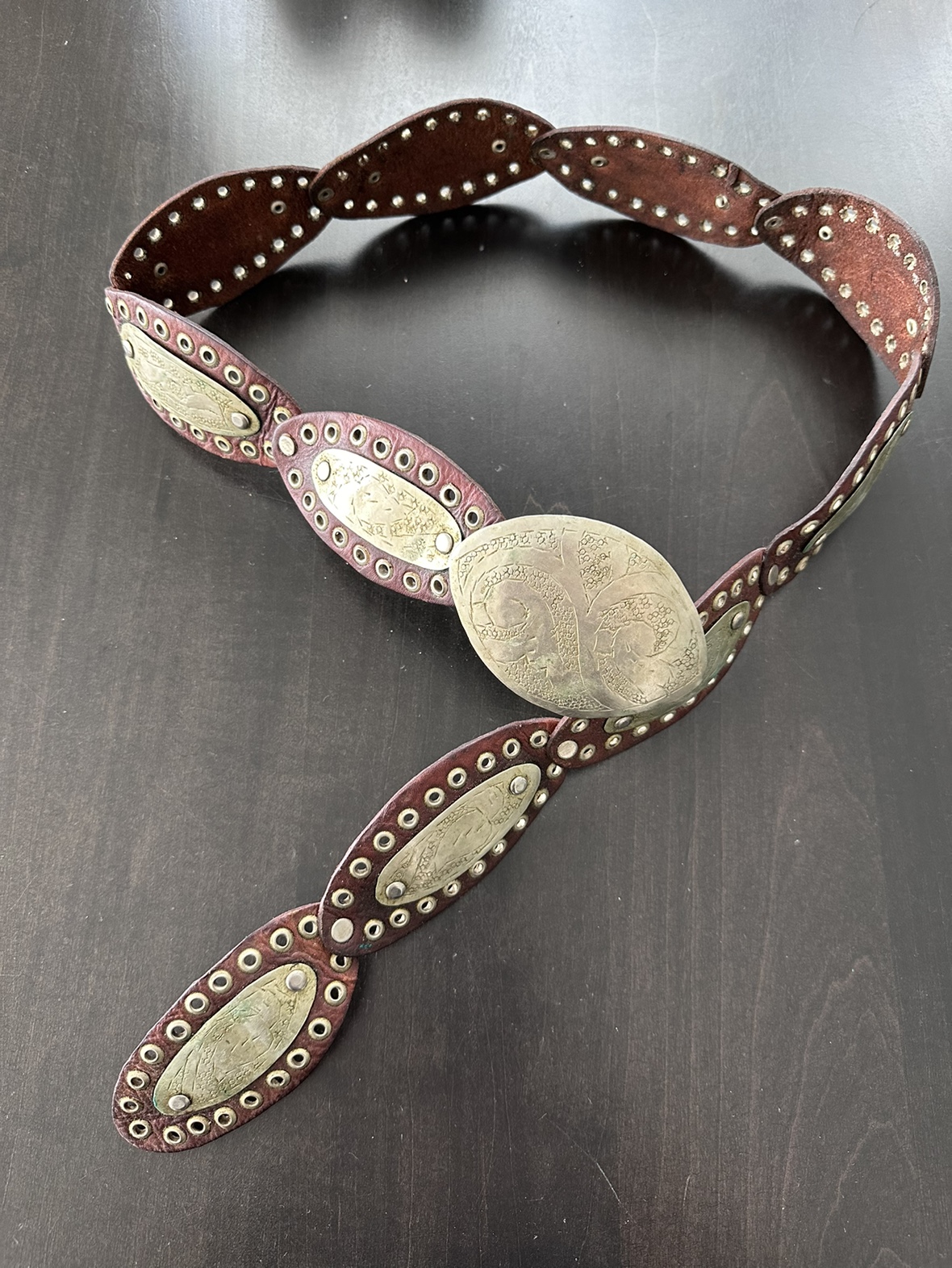 Hand made concho belt.