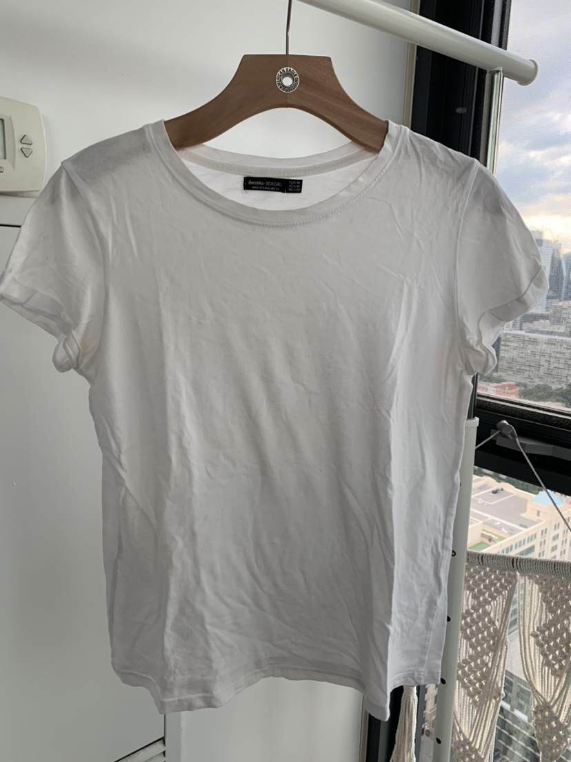Bershka White T-Shirt #freecycle thumbnail