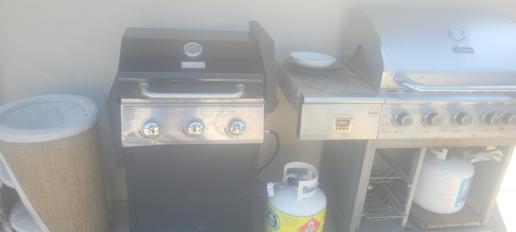 BBQ and propane tank