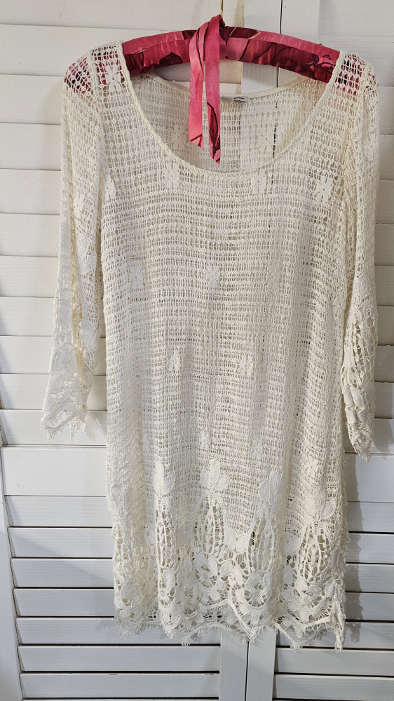 White Crochet dress