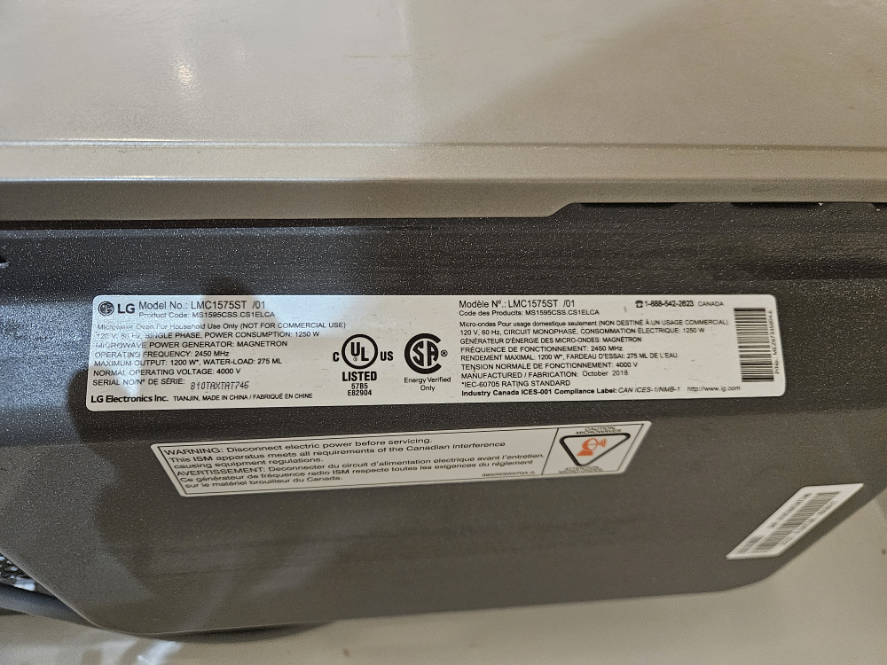 LG Microwave - photo 5