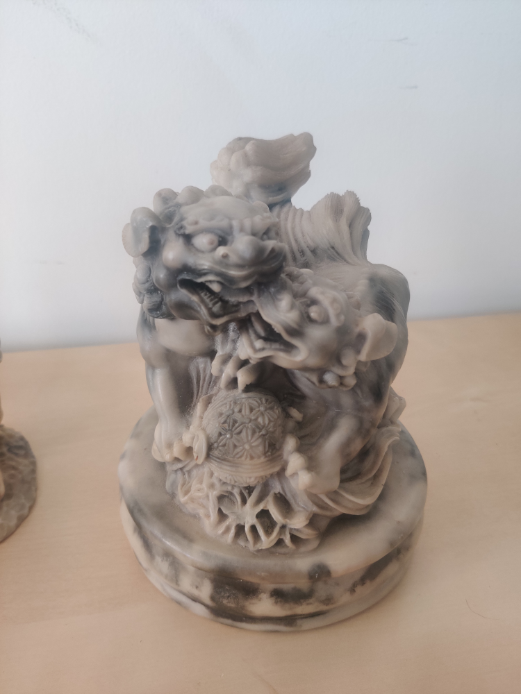 Pair of Stone Dragon Statues - photo 2