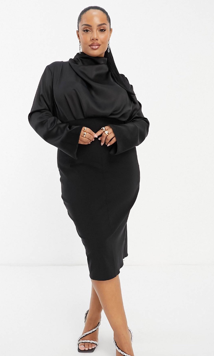 Black Satin Dress - photo 3