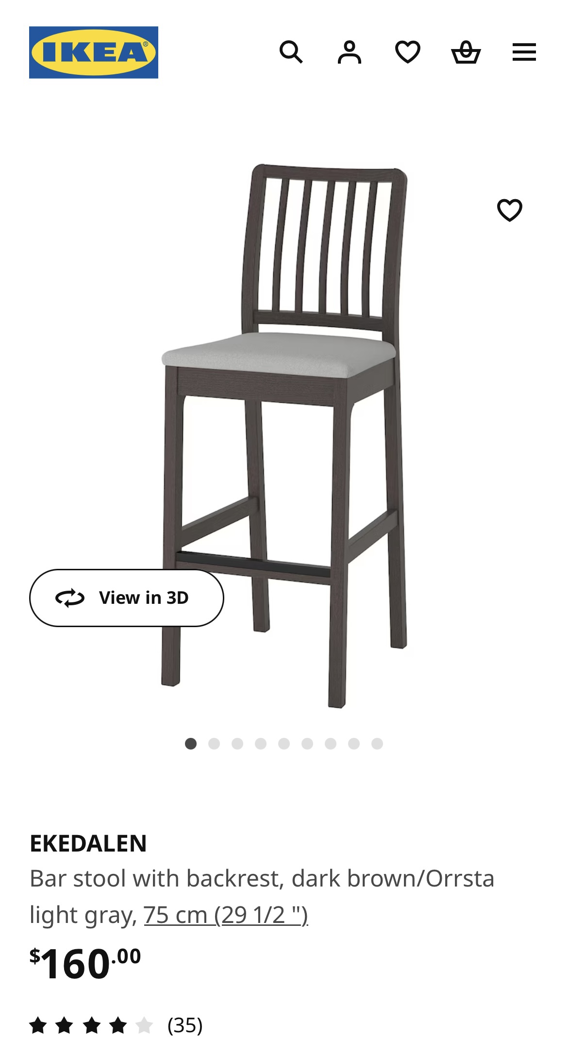 2 IKEA EKEDALEN Bar Stool
