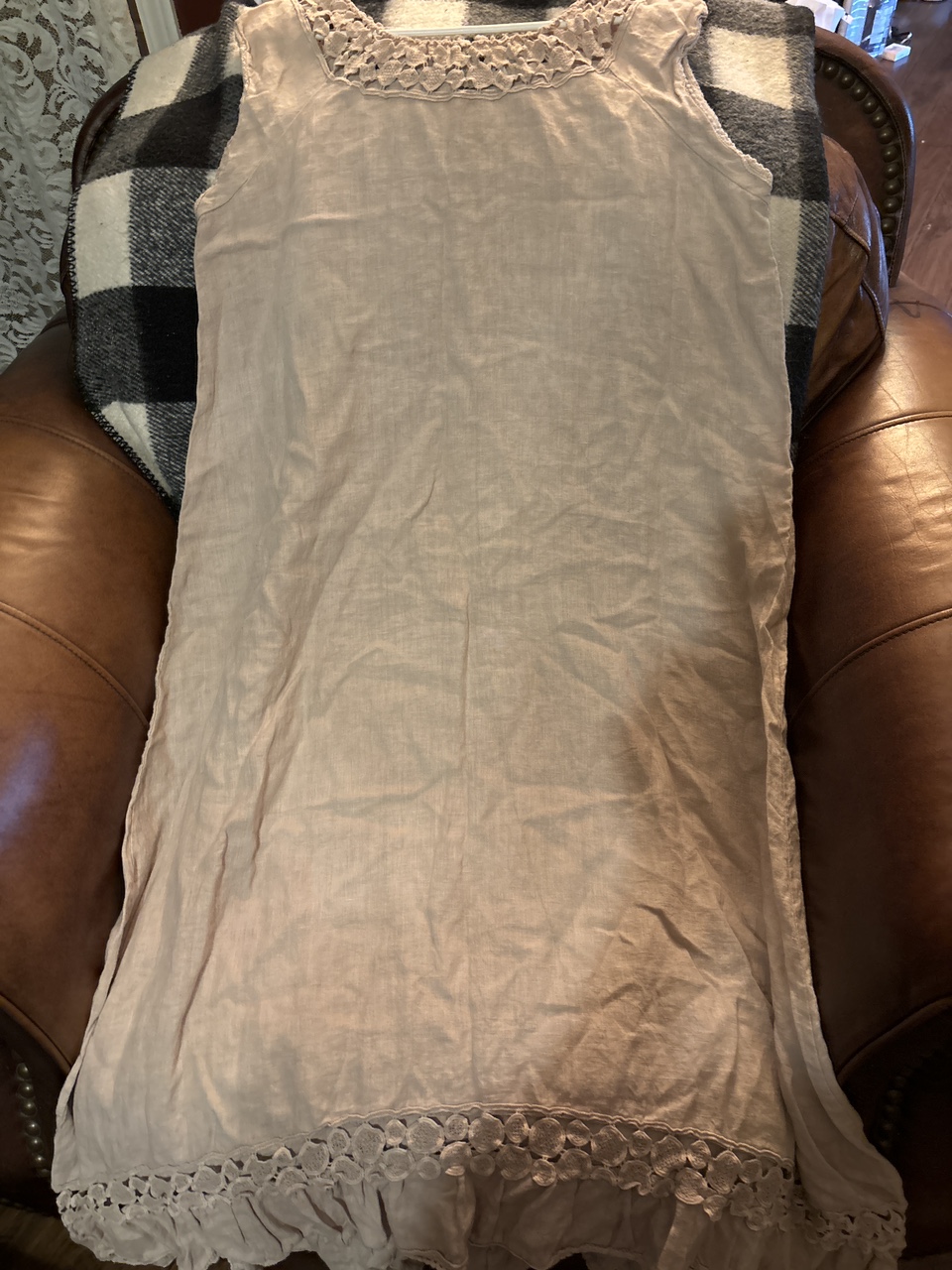 Linen Dress with Lace Detail thumbnail
