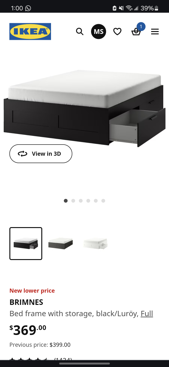 IKEA BRIMNES Full/ Double Bed Frame with Storage - photo 4