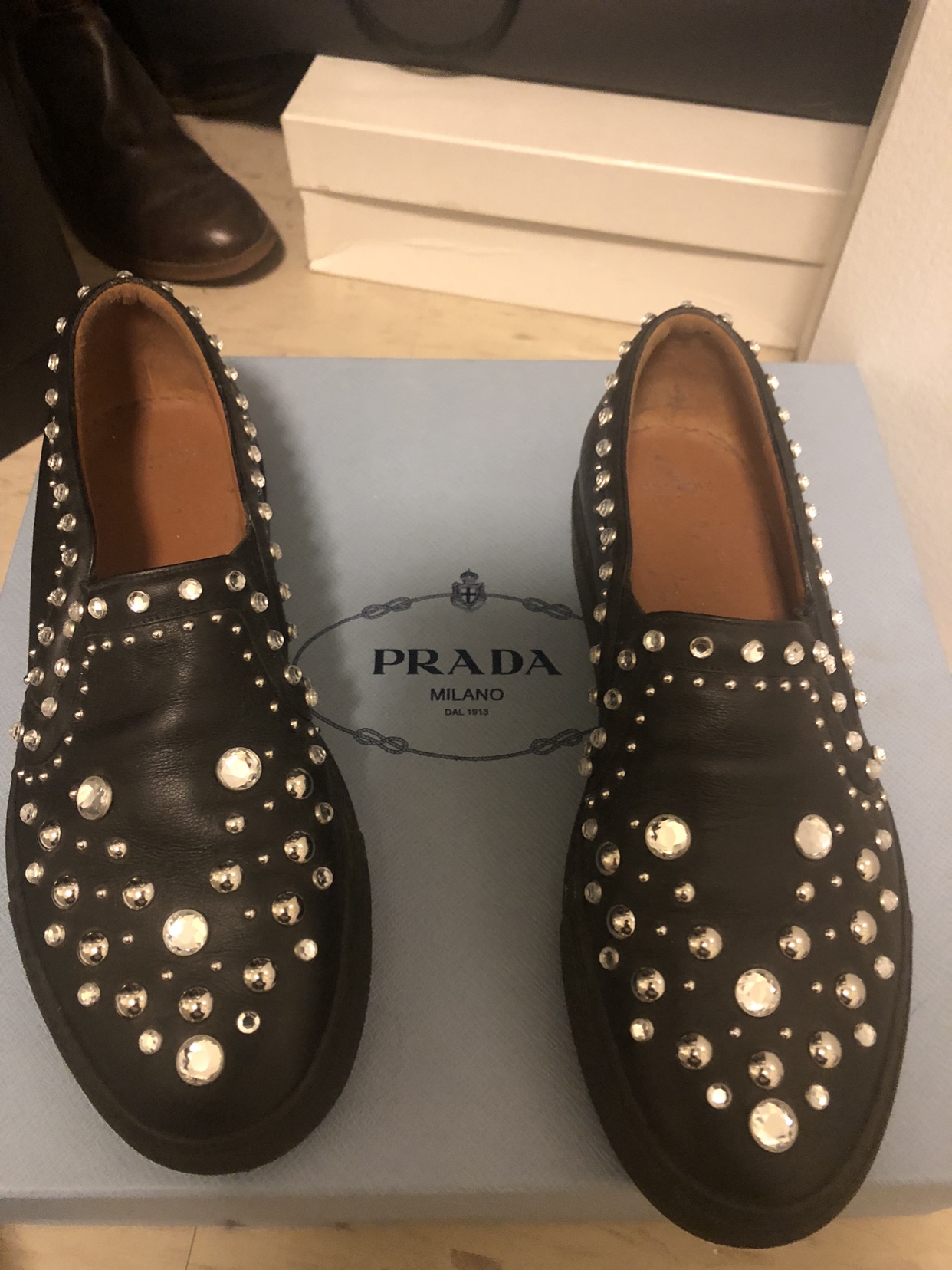 Authentic Givenchy studded slip ons women’s shoes image indicator(4)