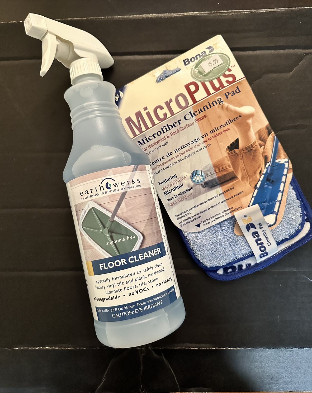 Bona Microfiber Cleaning Pad and Earthwerks Floor Cleaner thumbnail