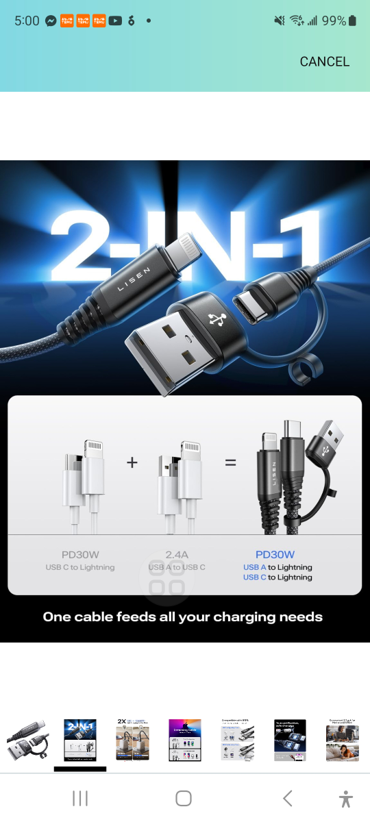 Brand new 2 pack iphone charger fast charging cord 30 W - photo 2