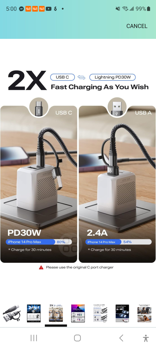 Brand new 2 pack iphone charger fast charging cord 30 W - photo 3